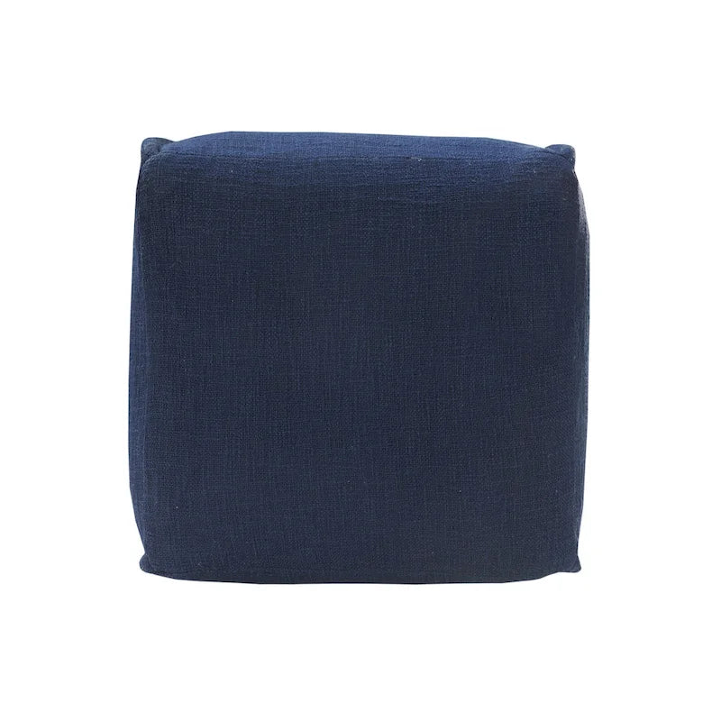 Blue Cotton Pleated Pouf Ottoman – 1 Person