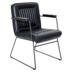 White / Sand / Navy / Black / Charcoal Faux Leather Accent Chair with Sled Base & Padded Arms – 1 Person