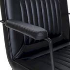 White / Sand / Navy / Black / Charcoal Faux Leather Accent Chair with Sled Base & Padded Arms – 1 Person