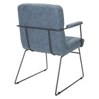 White / Sand / Navy / Black / Charcoal Faux Leather Accent Chair with Sled Base & Padded Arms – 1 Person