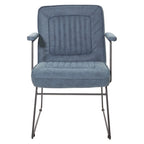 White / Sand / Navy / Black / Charcoal Faux Leather Accent Chair with Sled Base & Padded Arms – 1 Person