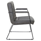 White / Sand / Navy / Black / Charcoal Faux Leather Accent Chair with Sled Base & Padded Arms – 1 Person
