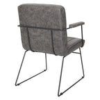 White / Sand / Navy / Black / Charcoal Faux Leather Accent Chair with Sled Base & Padded Arms – 1 Person