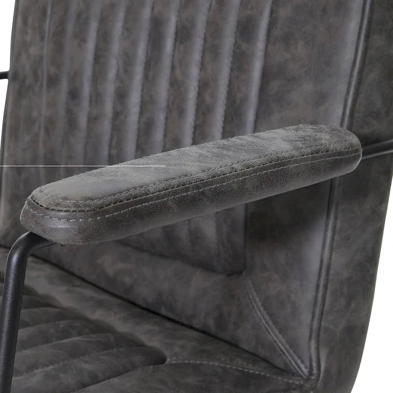 White / Sand / Navy / Black / Charcoal Faux Leather Accent Chair with Sled Base & Padded Arms – 1 Person