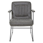 White / Sand / Navy / Black / Charcoal Faux Leather Accent Chair with Sled Base & Padded Arms – 1 Person
