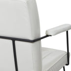 White / Sand / Navy / Black / Charcoal Faux Leather Accent Chair with Sled Base & Padded Arms – 1 Person