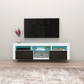 White / Black / Gray High-Gloss Wall-Mounted Floating TV Stand with 16-Color LED – Fits up to 70 in. TV