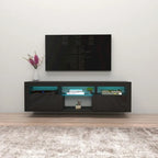 Bari 160 Wall Mounted Floating 63  TV Stand with 16 Color LEDs
