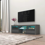 White / Black / Gray High-Gloss Wall-Mounted Floating TV Stand with 16-Color LED – Fits up to 70 in. TV