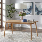 Walnut / Grey / Black Mid-Century Rectangular Dining Table with Tapered Legs – 6 Person