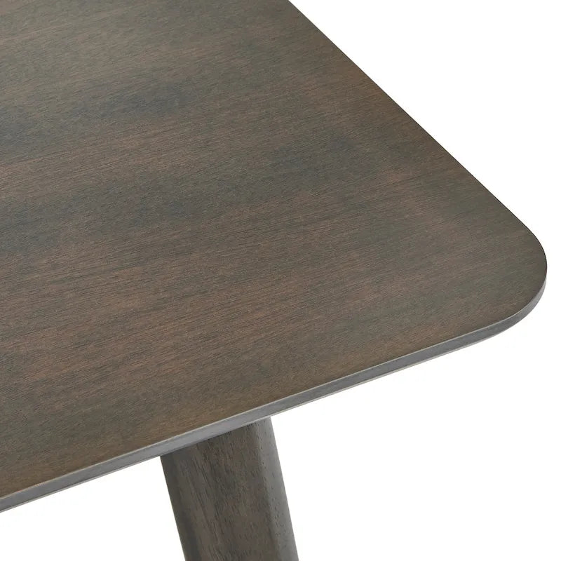 Walnut / Grey / Black Mid-Century Rectangular Dining Table with Tapered Legs – 6 Person