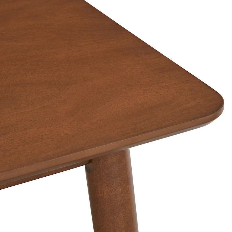 Walnut / Grey / Black Mid-Century Rectangular Dining Table with Tapered Legs – 6 Person
