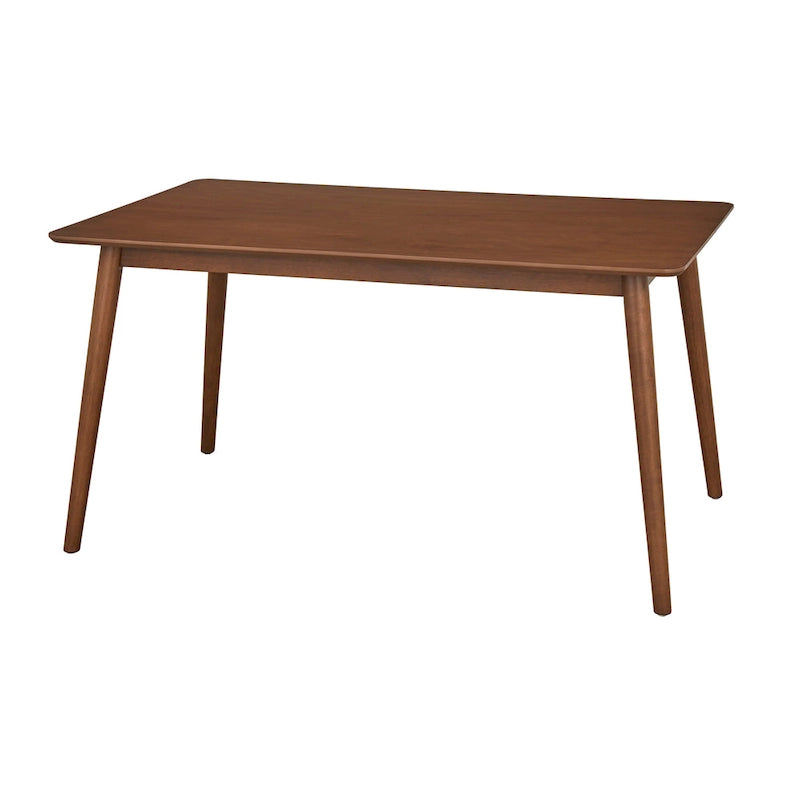 Walnut / Grey / Black Mid-Century Rectangular Dining Table with Tapered Legs – 6 Person
