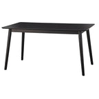 Walnut / Grey / Black Mid-Century Rectangular Dining Table with Tapered Legs – 6 Person