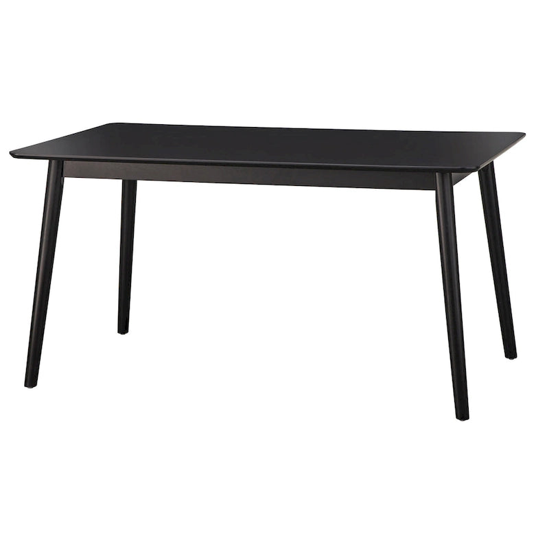 Walnut / Grey / Black Mid-Century Rectangular Dining Table with Tapered Legs – 6 Person