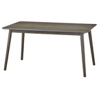 Walnut / Grey / Black Mid-Century Rectangular Dining Table with Tapered Legs – 6 Person