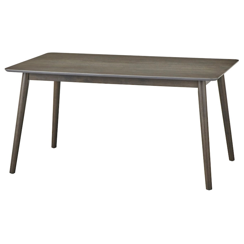 Walnut / Grey / Black Mid-Century Rectangular Dining Table with Tapered Legs – 6 Person