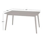 Walnut / Grey / Black Mid-Century Rectangular Dining Table with Tapered Legs – 6 Person