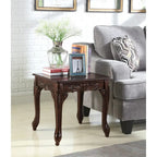 Grey / Cherry Traditional Ornate Resin End Table with Claw Feet