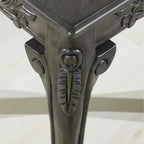 Grey / Cherry Traditional Ornate Resin End Table with Claw Feet