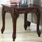 Grey / Cherry Traditional Ornate Resin End Table with Claw Feet