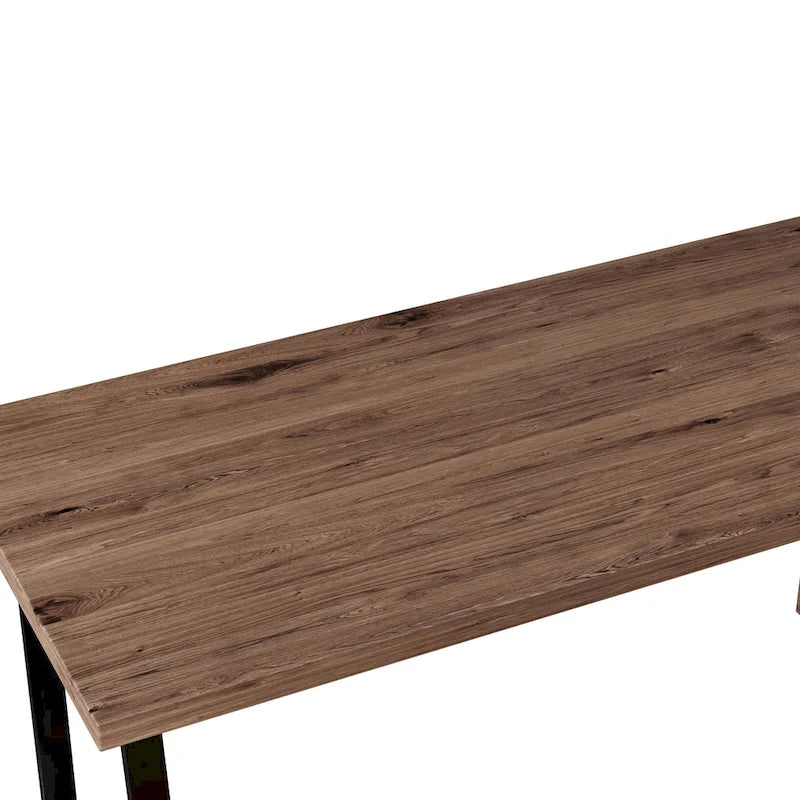 Brown 65-Inch Writing & Computer Desk with 2 Drawers – 1 Person