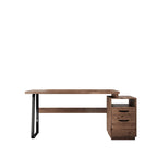 Brown 65-Inch Writing & Computer Desk with 2 Drawers – 1 Person