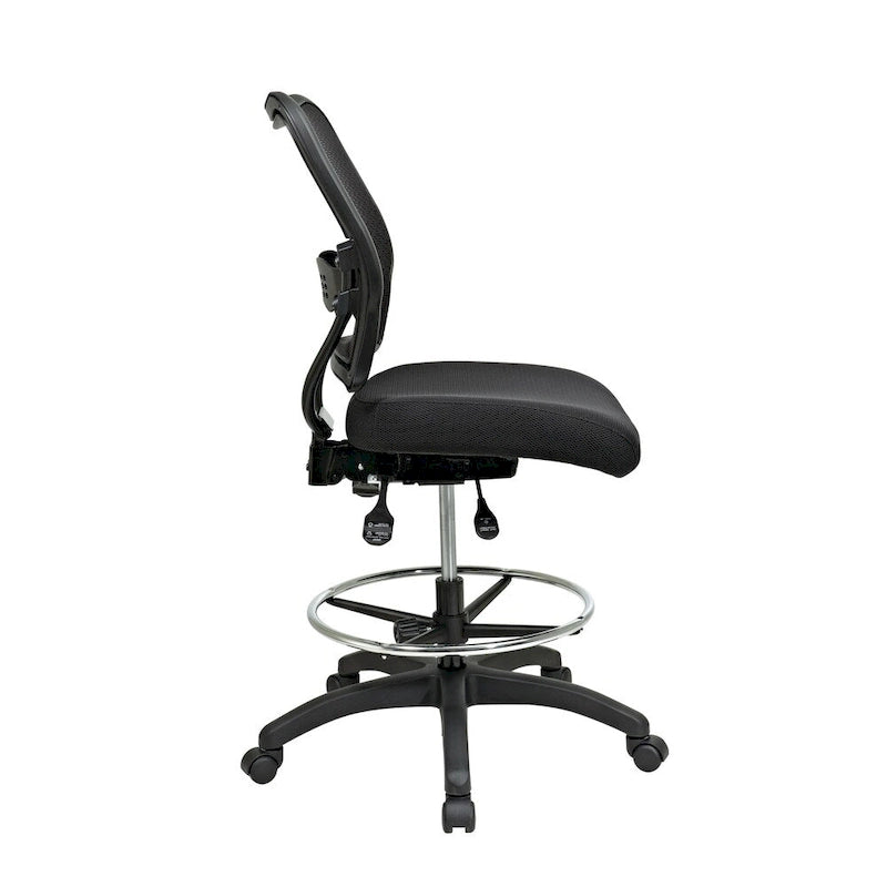 Black Mesh Drafting Chair with Adjustable Footring – 1 Person