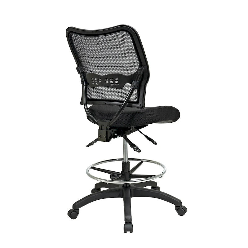 Black Mesh Drafting Chair with Adjustable Footring – 1 Person