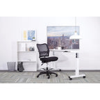 Black Mesh Drafting Chair with Adjustable Footring – 1 Person