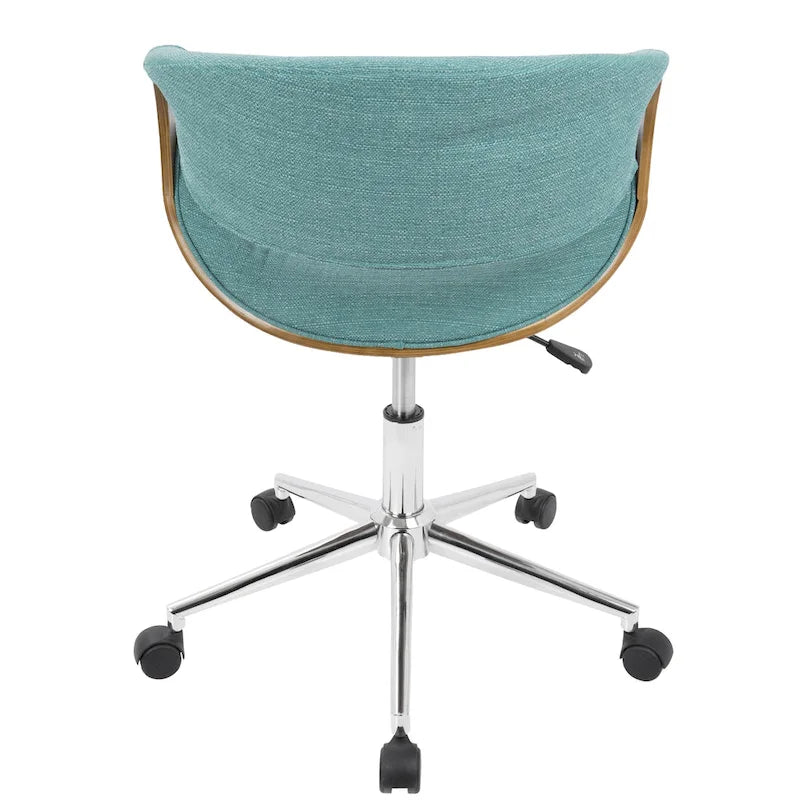 Mid-Century Modern Swivel Office Chair – Cream / Teal / Orange – 1 Person