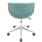 Mid-Century Modern Swivel Office Chair – Cream / Teal / Orange – 1 Person