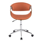 Mid-Century Modern Swivel Office Chair – Cream / Teal / Orange – 1 Person