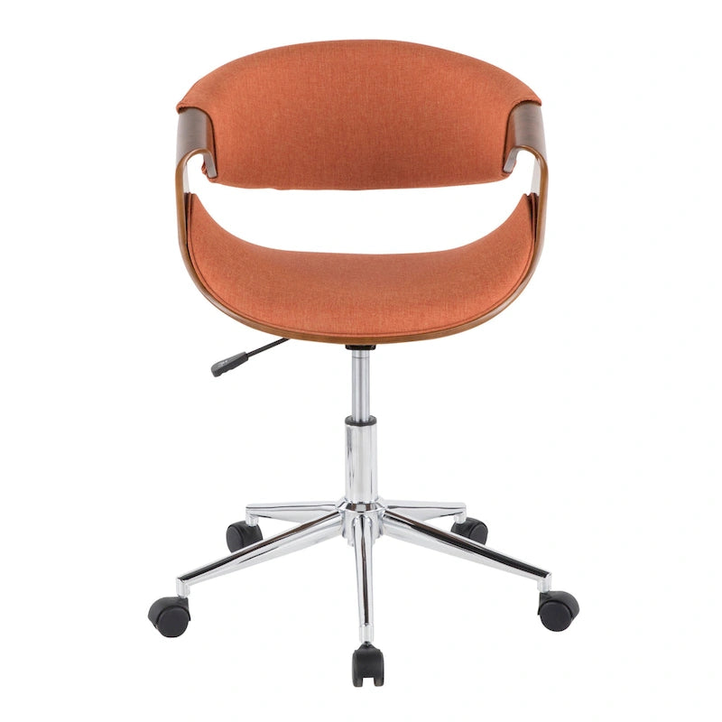 Mid-Century Modern Swivel Office Chair – Cream / Teal / Orange – 1 Person