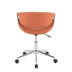 Mid-Century Modern Swivel Office Chair – Cream / Teal / Orange – 1 Person