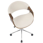 Mid-Century Modern Swivel Office Chair – Cream / Teal / Orange – 1 Person