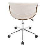 Mid-Century Modern Swivel Office Chair – Cream / Teal / Orange – 1 Person