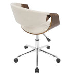 Mid-Century Modern Swivel Office Chair – Cream / Teal / Orange – 1 Person