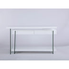 White Rotating L-Shape Home Office Desk – 1 Person
