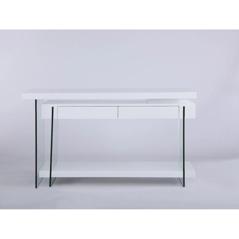 White Rotating L-Shape Home Office Desk – 1 Person