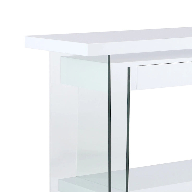 White Rotating L-Shape Home Office Desk – 1 Person