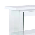 White Rotating L-Shape Home Office Desk – 1 Person
