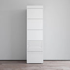 Gray / Black / White Glass-Front Wardrobe Armoire with Matte Body