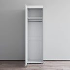 Gray / Black / White Glass-Front Wardrobe Armoire with Matte Body
