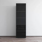 Gray / Black / White Glass-Front Wardrobe Armoire with Matte Body