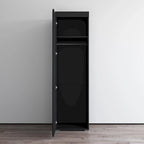Gray / Black / White Glass-Front Wardrobe Armoire with Matte Body