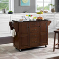 Crosley Eleanor Black Granite Top Kitchen Cart - 18 d x 51.5 w d 35.25 h
