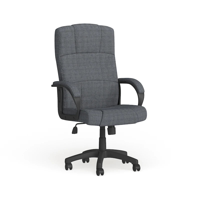High-Back Fabric Swivel Office Chair – Beige / Gray / Navy Blue / Burgundy – 1 Person