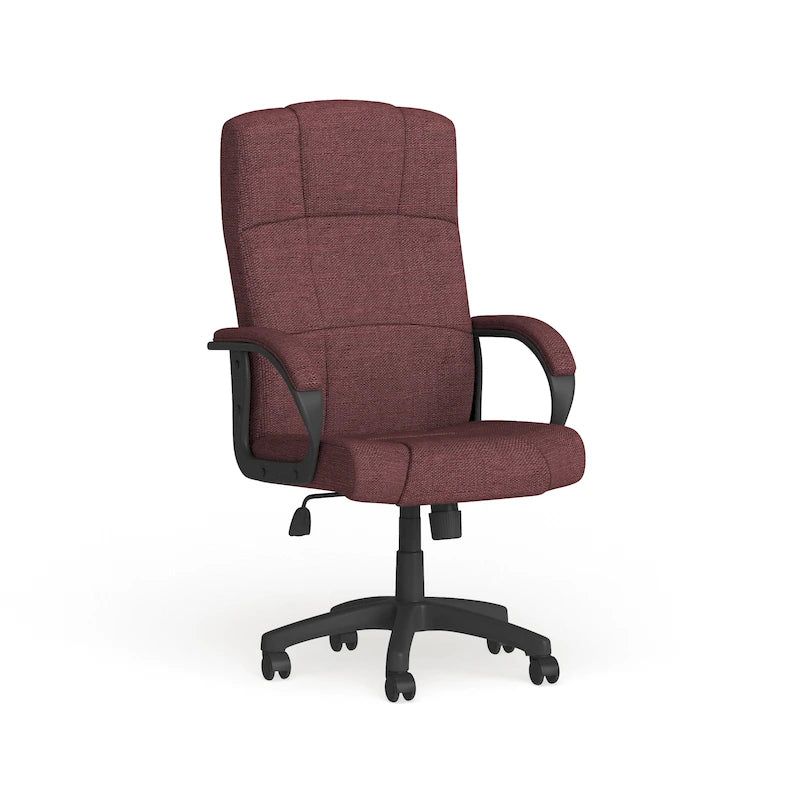 High-Back Fabric Swivel Office Chair – Beige / Gray / Navy Blue / Burgundy – 1 Person