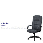 High-Back Fabric Swivel Office Chair – Beige / Gray / Navy Blue / Burgundy – 1 Person